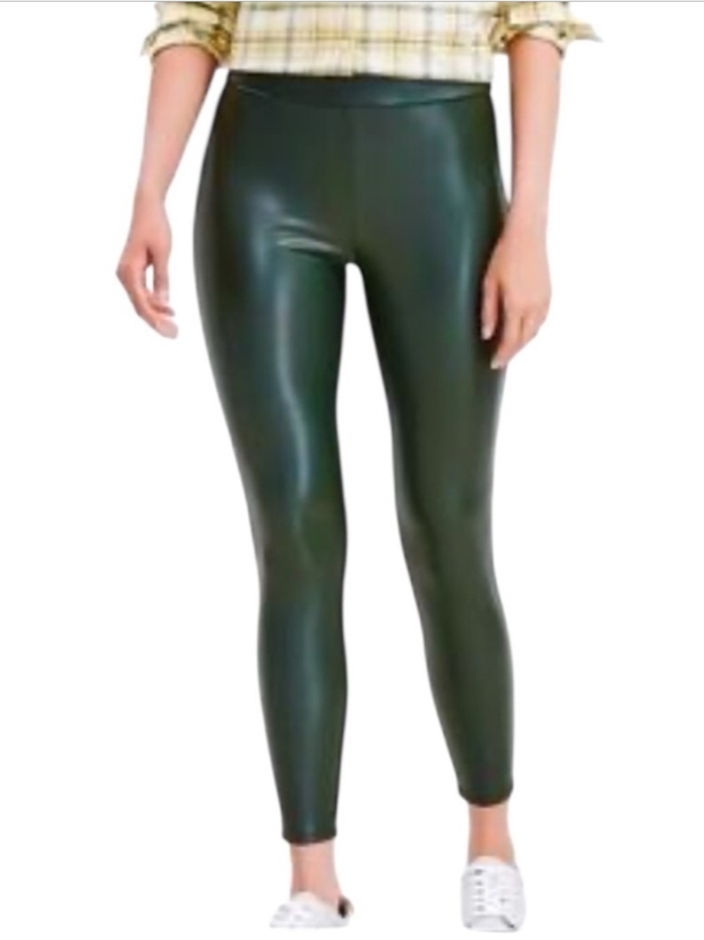 LOFT Faux Leather Leggings in Dark Green XS